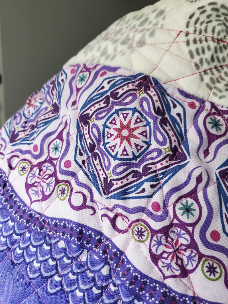 Hearts like crazy paving quilting close up Hearts like crazy paving quilting close up